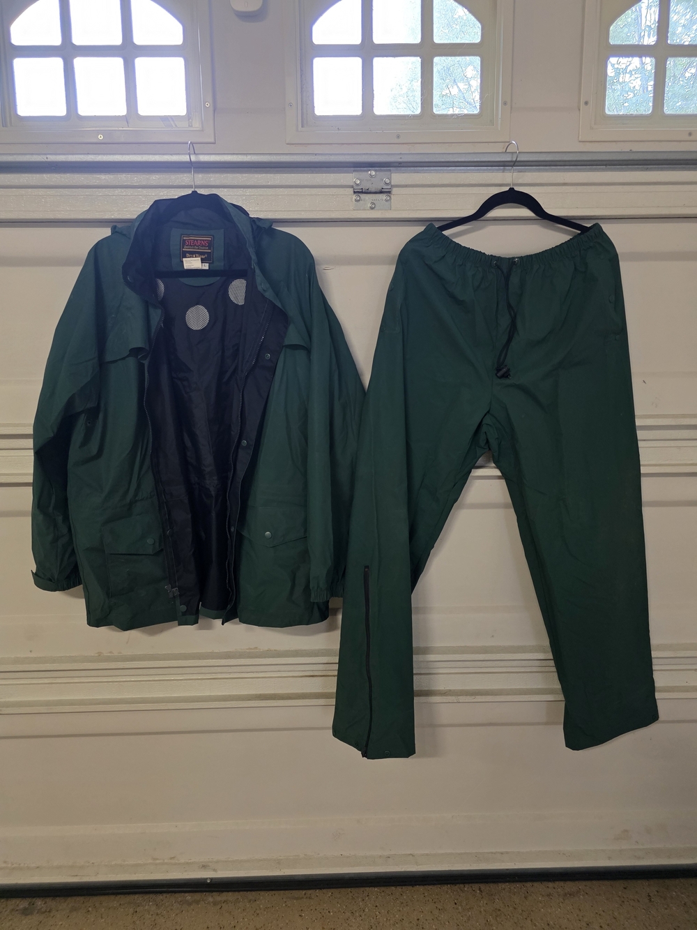 Waterproof Forest Green Rain Jacket and Pants Set